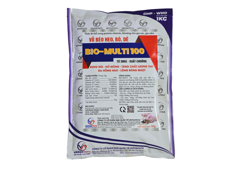 BIO-MULTI 100 VỖ BÉO HEO, BÒ, DÊ